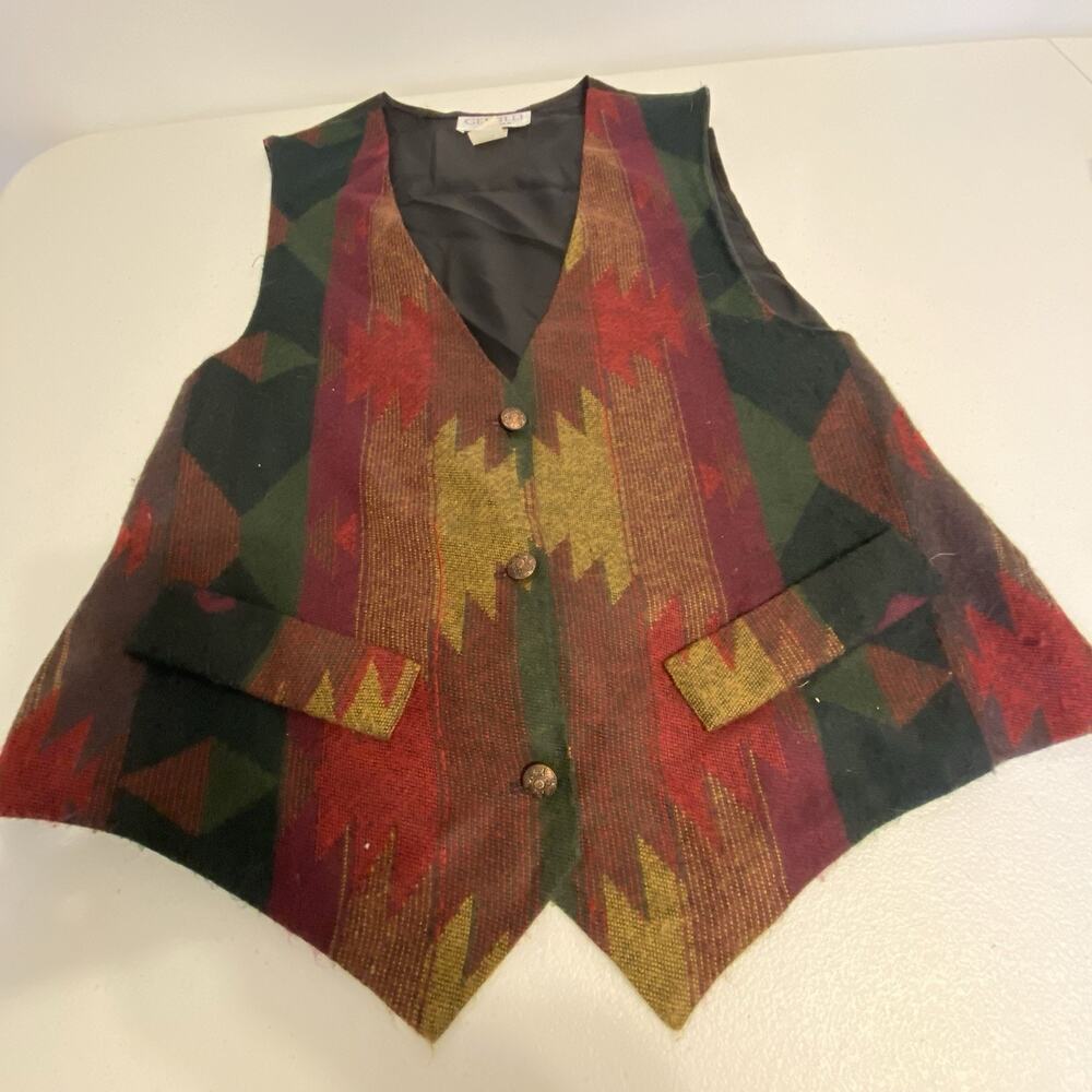 Vintage GEMILLI 70s-80s USA Made Aztec Western Core Women Medium Multicolored
